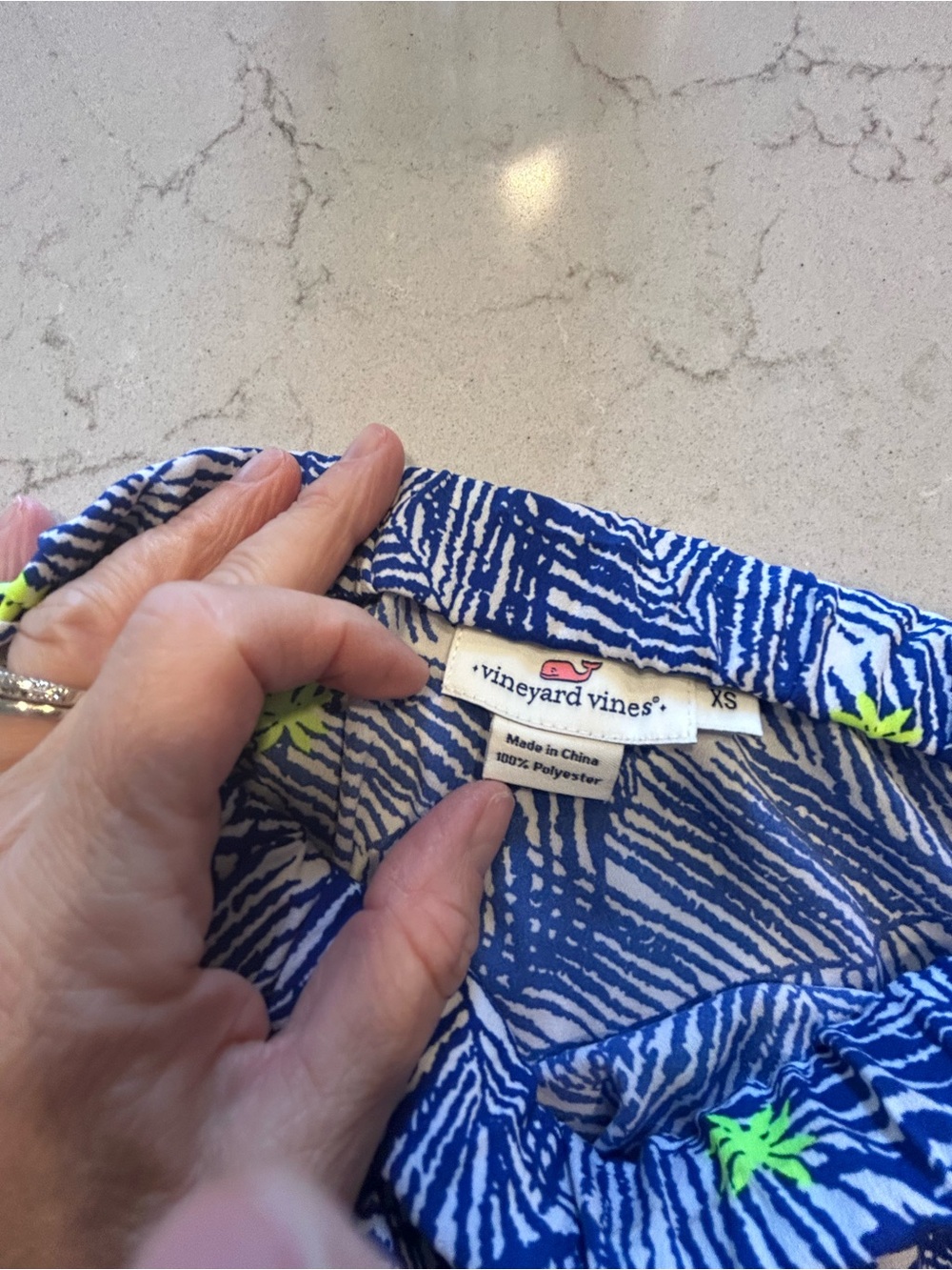 vineyard vines Blue Palm-Print Maxi Skirt with Neon Accents - Picture 3 of 3